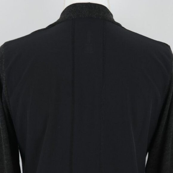 Lucy Activewear Women's Medium Black Wool Blend Faux Wrap Long Sleeve Blouse - Picture 4 of 6